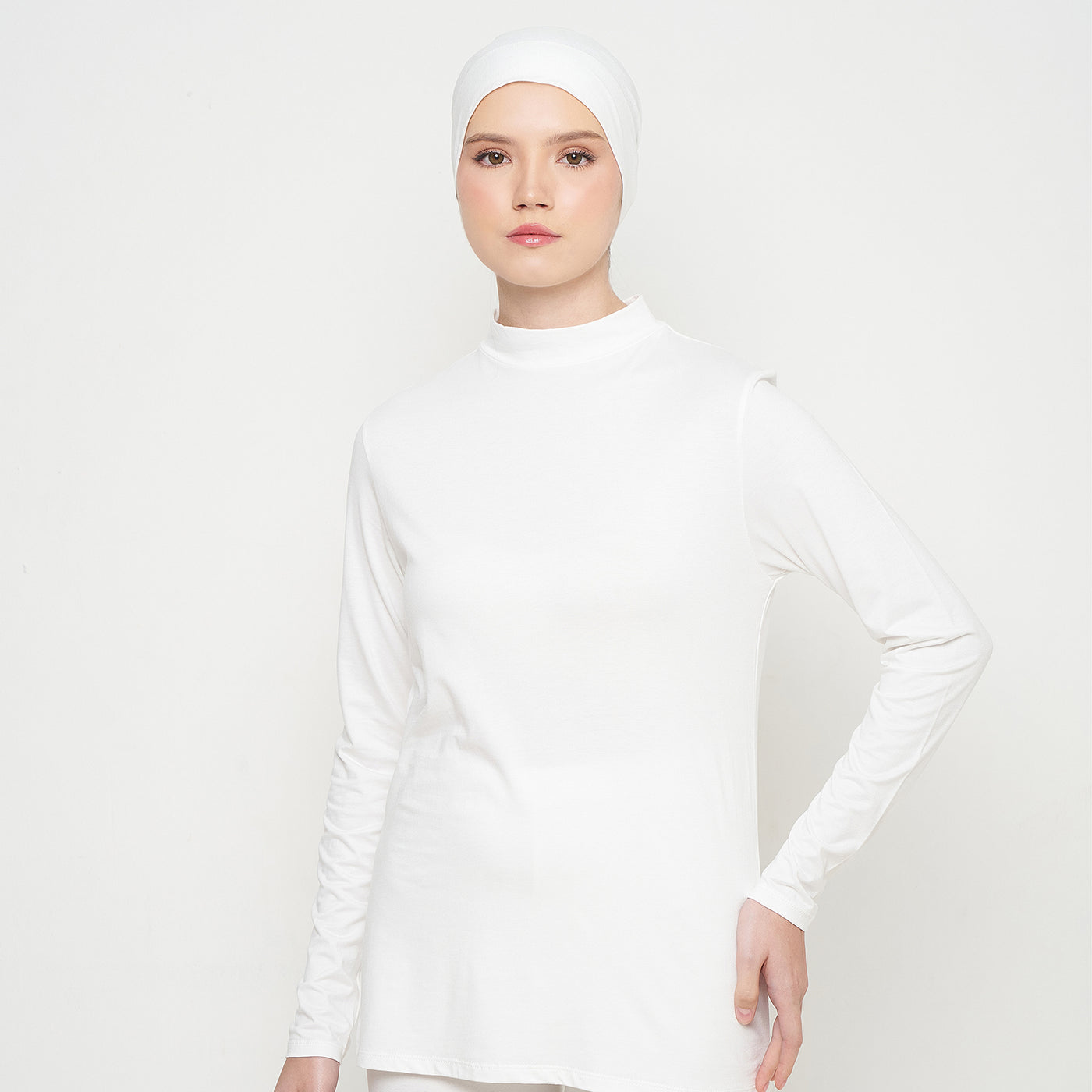 Long Sleeve Turtleneck Inner Shirt - Broken White
