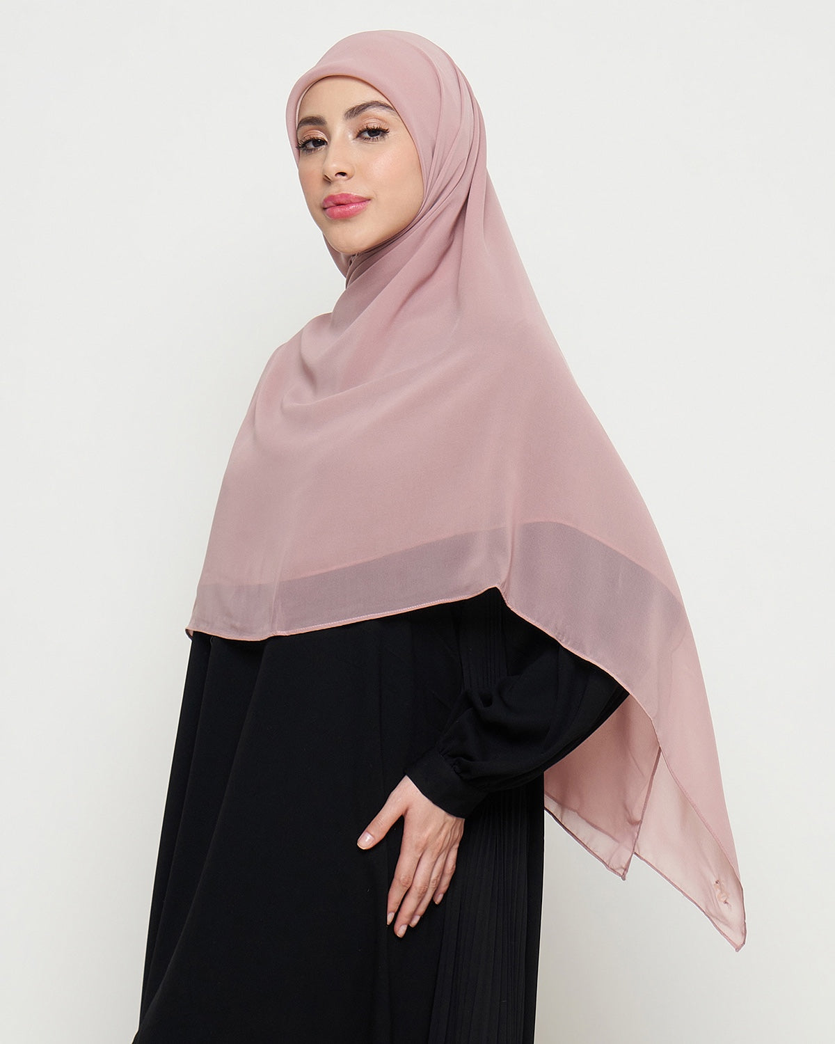 Zura Syar’i Square Scarf - Dusty Pink