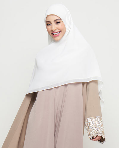 Zura Syar’i Square Scarf - Broken White