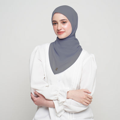 Zura Square Scarf - Dark Grey