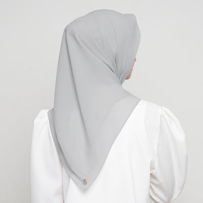 Zura Square Scarf - Light Grey