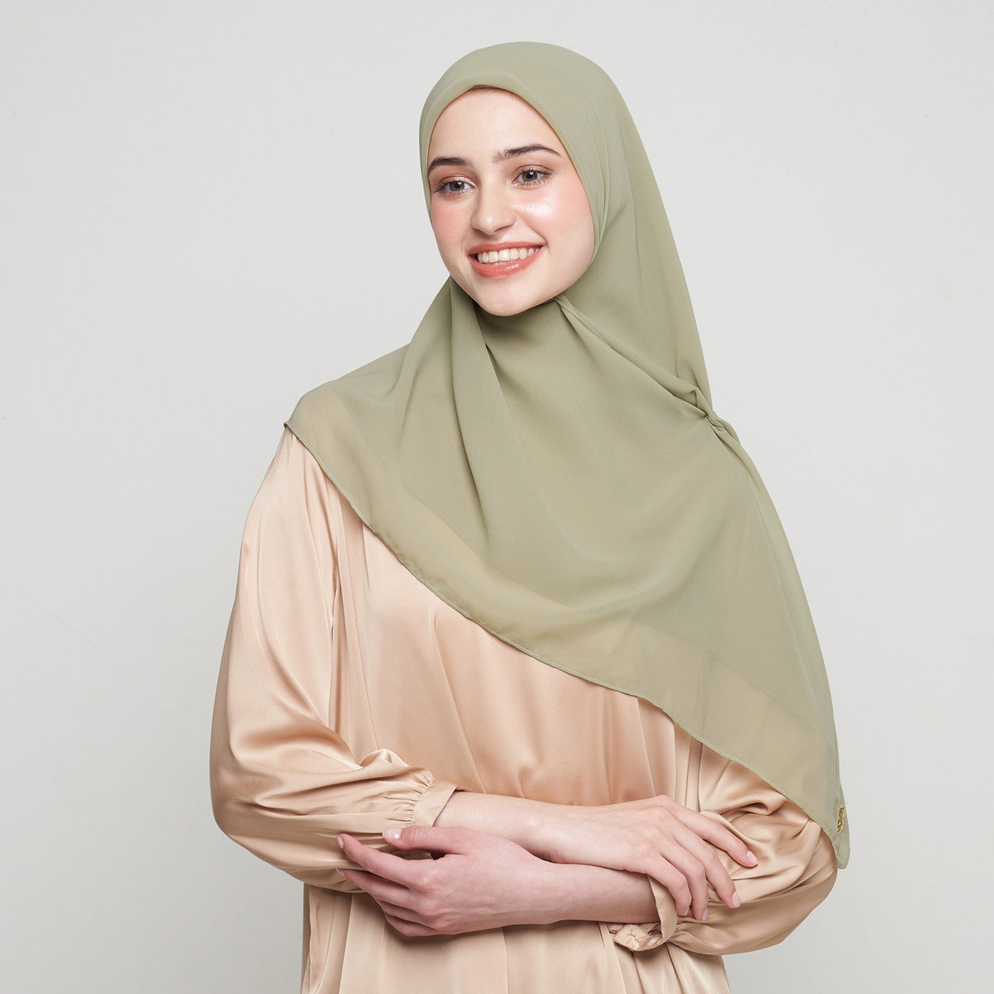 Zura Square Scarf - Moss Green