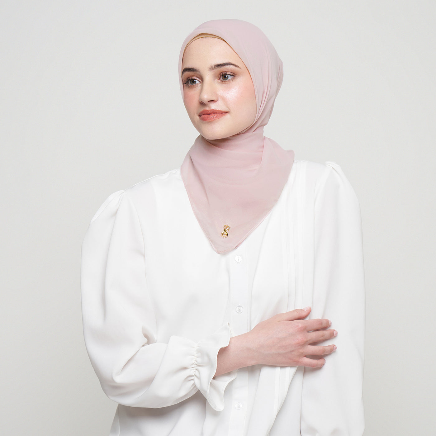 Zura Square Scarf - Baby Pink