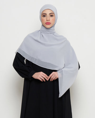 Zura Syar’i Square Scarf - Pewter Grey