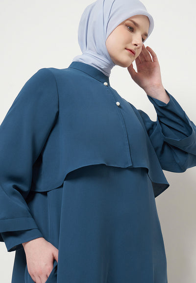 Azraq - Navy Abaya with Short Cape