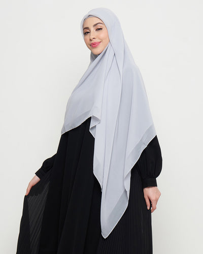 Zura Syar’i Square Scarf - Light Grey