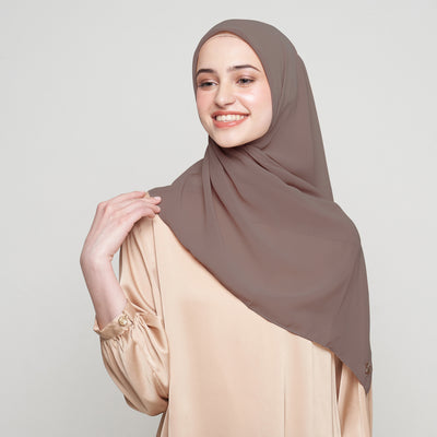 Zura Square Scarf - Ash Brown