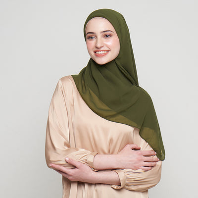 Zura Square Scarf - Forest Green