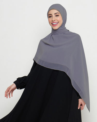 Zura Syar’i Square Scarf - Dark Grey