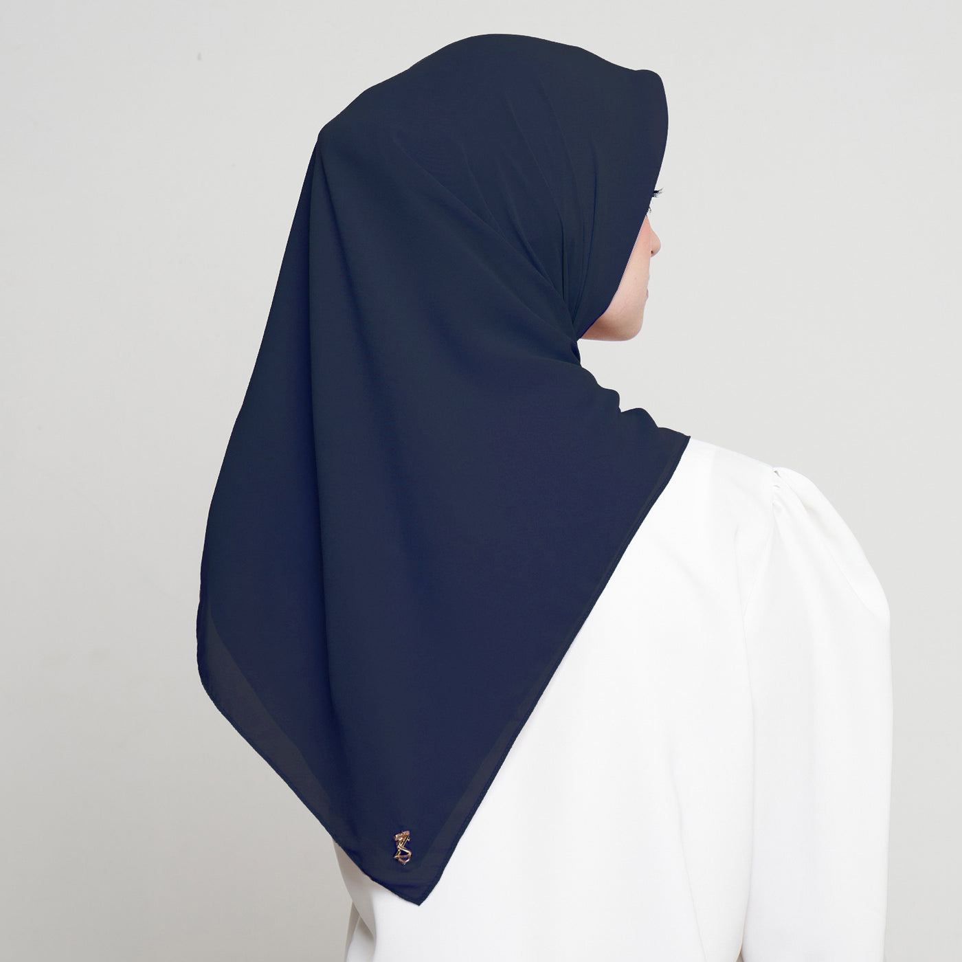 Zura Square Scarf - Navy