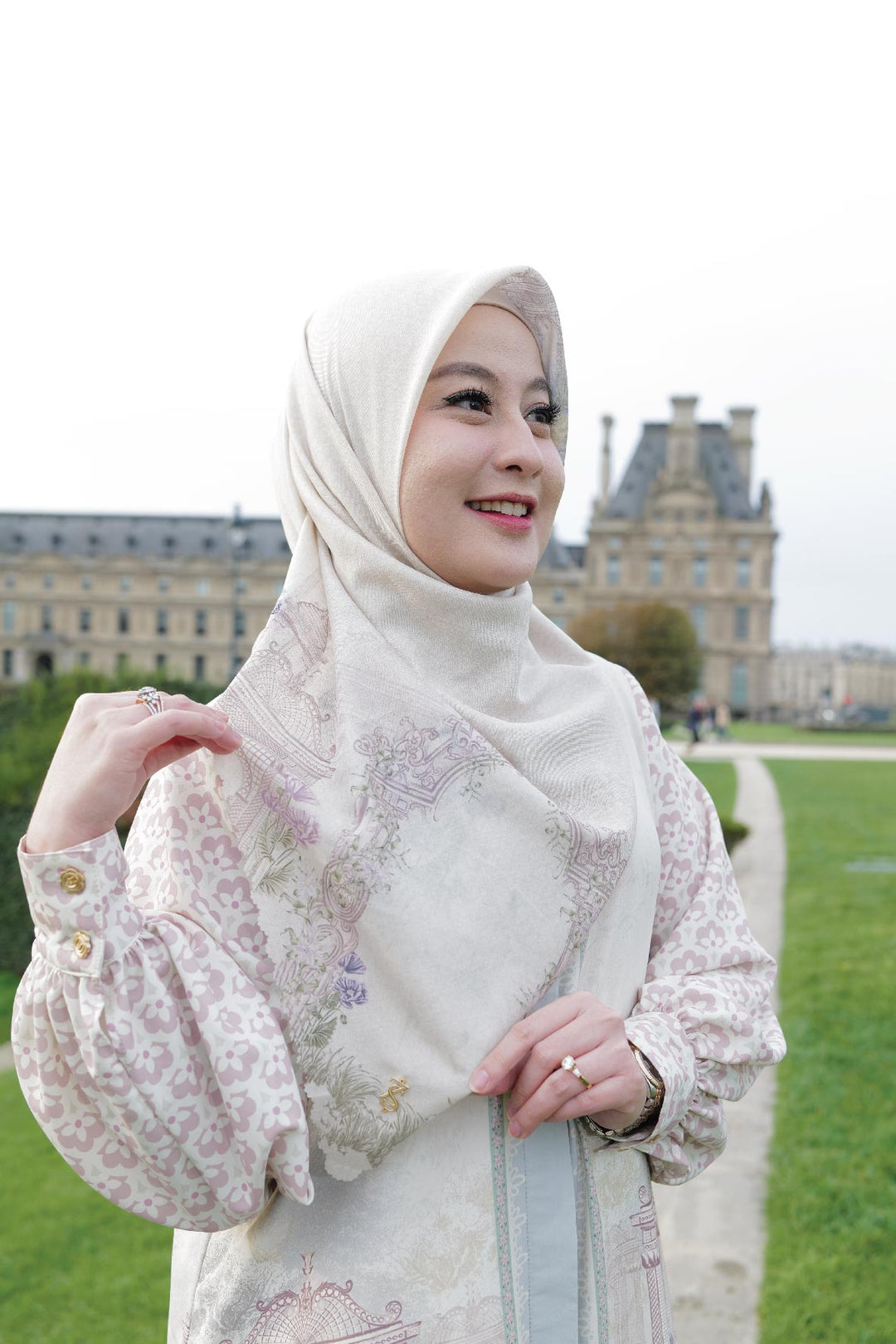 【LOULOUSEOUL】Juliet Slim Fit Dress (Scarf Set / Blue) LOULOUSEOUL Juliet Slim Fit Dress / Scarf Set - Red