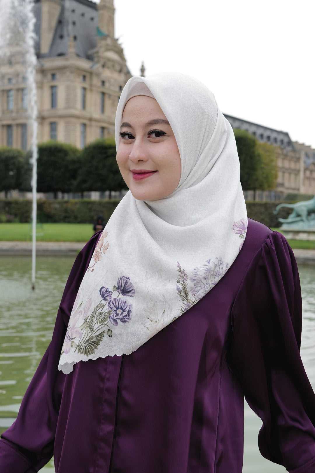 【LOULOUSEOUL】Juliet Slim Fit Dress (Scarf Set / Blue) LOULOUSEOUL Juliet Slim Fit Dress / Scarf Set - Red