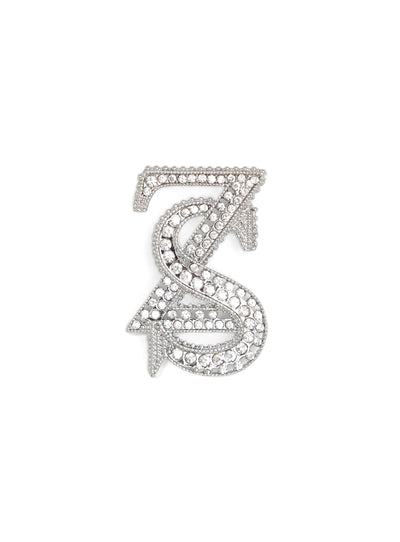 ZS Infinity Brooch - Crystal White Gold