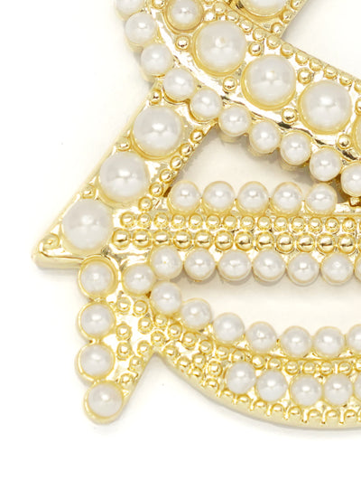ZS Infinity Brooch - Pearl Gold